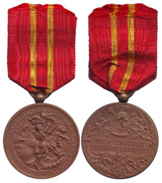 Medaille voor trouwe brandweerdienst van de Koninklijke Nederlandsche Brandweervereeniging