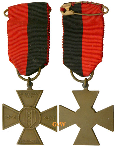 Herinneringskruis 1874-1924 Brandweer Amsterdam