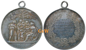 Medaille voor Edelmoedige Daden uitgereikt aan Arjen Johz. Hoogerwerff en medgezellen, 1855