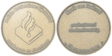 Herinneringspenning Hoek van Holland 2009 Politie Rotterdam-Rijnmond