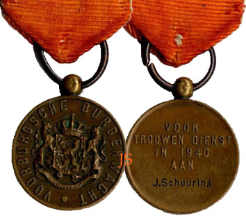 Herinneringsmedaille 1940 Voorbursche Burgerwacht